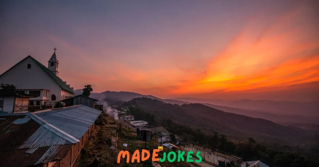 The village sunset