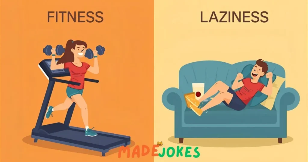 Fitness vs Laziness Puns